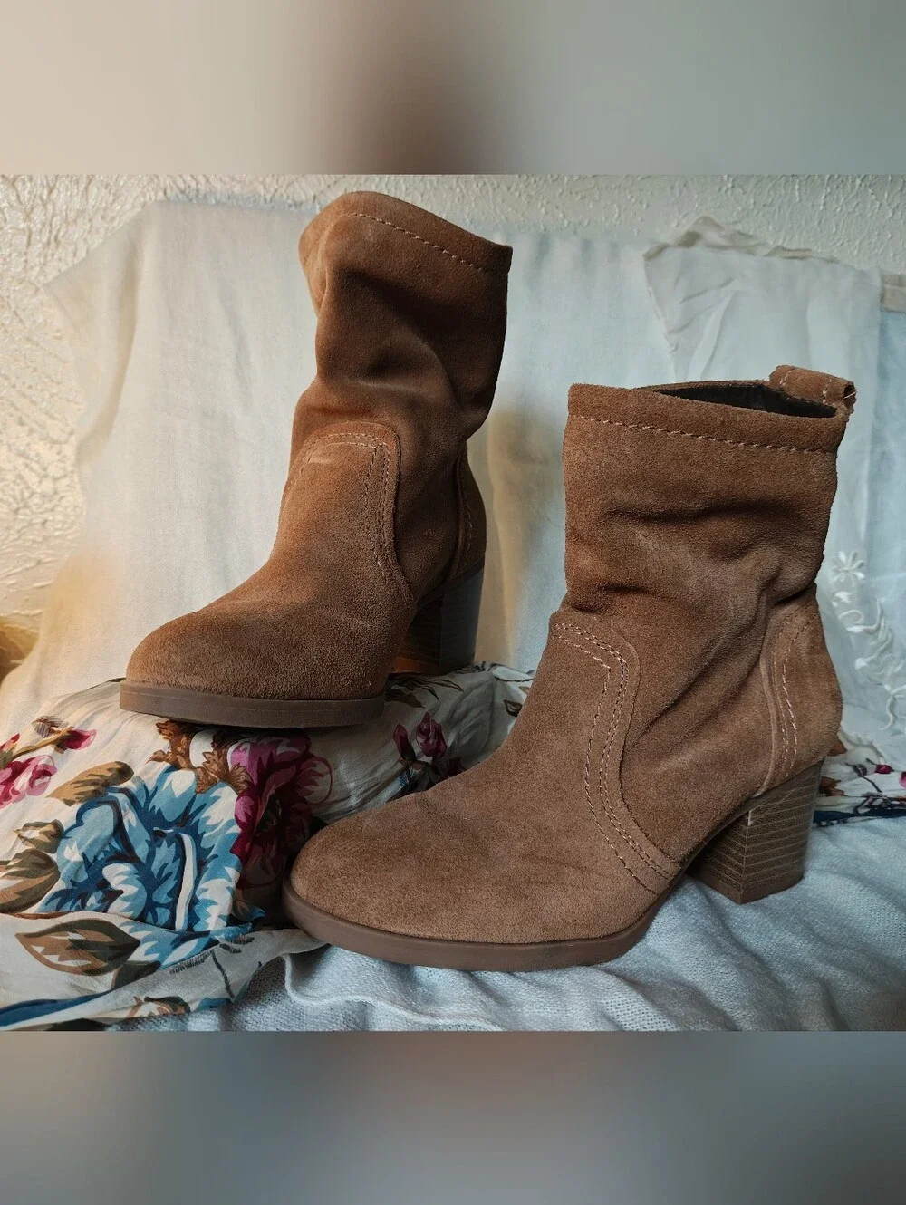 Suede Tan Leather Boots
